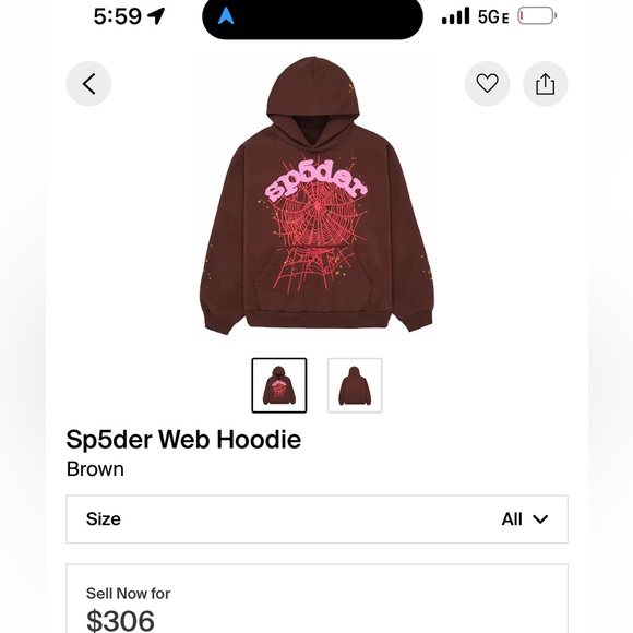 Sp5der Hoodie Brown - Picture 4 of 4